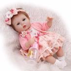 【送料無料/税込】 リボーンドール リアル赤ちゃん ハンドメイド海外ドール 衣装とおしゃぶり・哺乳瓶付き おめかしドレスの女の子 新生児