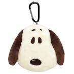 PEANUTS　SNOOPY　ピーナッツ スヌーピー ボアフェイス パスケース モカ 166012-21