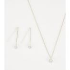 ワンストーンピアス＆ネックレスセット/レディース/アクセサリー ネックレス ピアス【SALE】