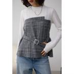 チェックビスチェドッキングトップス...