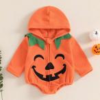  Halloween костюм тыква baby младенец костюм мульт-героя костюмированная игра мужчина девочка тыква детский комбинезон длинный рукав передний открытие 60 70 80 90 маскарадный костюм симпатичный новорожденный фотография . покупка 
