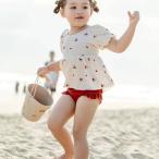 水着 女の子 キャップ付き サクランボ セパレーツ ベビー水着 子供用 こども みずぎ かわいい 赤ちゃん 80 90 100 110 120