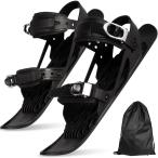 全サイズに適用スキー板 新型ミニスキー スノーボード ミニスノーシュース ショートスキー スノーショート スキーシューズ 軽量 スノーシュー 小型 調整可能 屋