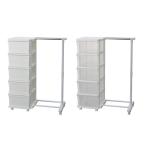 収納ボックス フタ付き 収納ケース 衣装ケース 収納チェスト 5段 幅83.5cm 奥行42cm 高さ111.2cm おしゃれ ハンガー付 日本製 プラスチック 白 シーズユニット