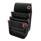 腰袋 釘袋 GKN-12 黒帆布 小型腰袋3段 フタ付 電気 工事 腰 道具 工具 腰 ベルト工具入れ