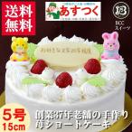 ケーキ 誕生日ケーキ 5号 P動物2匹 木苺デコ 生クリーム ケーキ / バースデーケーキ人気  手作り 子供 送料無料 1歳 あすつく 結婚記念日 インスタ映え