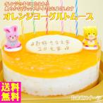 誕生日ケーキ バースデーケーキ プレート 動物菓子付 オレンジヨーグルトムースケーキ5号 15cm