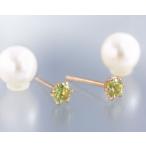 バックキャッチペリドットピアス18...