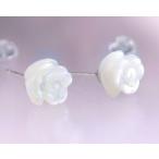 ホワイトシェル バラ 薔薇 モチーフ スタッド ピアス10金 18金 10k 18k ホワイトゴールド 娘 彼女 妻 嫁 女性 誕生日プレゼント 20代 30代 クリスマス