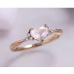 ローズクォーツダイヤハートリング指...