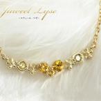 イエローサファイアネックレスハート...