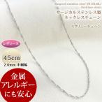 ステンレス ネックレス チェーン サージカルステンレス製 45cm 2mm スクリューチェーン レディース ネックレスチェーン