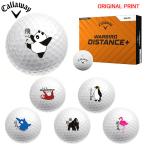 【オリジナルマークプリントボール(納期2-3営業日)】キャロウェイ WARBIRD DISTANCE+ ゴルフボール 1ダース(12球入り) 2025年モデル 応援!アニマルズ マーク入り