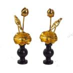 常花 常花３寸３本立と華鋲1.8寸のセット（黒光色）