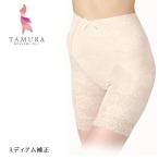 ミディアム補正 綿混素材 花柄パワーネット 多機能ロングガードル(カラー3色) New YTJ07M4L 補正ロングガードル