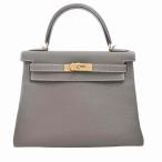 【中古】 HERMES エルメス トゴ ケリー28 2WAY ハンドバッグ グレージュ トゴ 【ブランド】