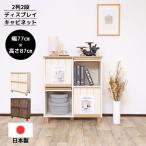 キャビネット 木製 本棚 カリーナ CR-9080DP リビング収納 2列 2段 収納棚 ディスプレイキャビネット 書斎 リビング 日本製 爆買