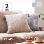 【同色2個セット】背当てクッション クラック クッション 椅子 チェア ソファー リビングチェア 座布団 背当て インド綿 綿100％ コットン terra 柄 タッセル