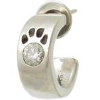 Yahoo! Yahoo!ショッピング(ヤフー ショッピング)（4月）キュービックジルコニア 肉球 シルバー ピアス 誕生石 ネコ猫キャット