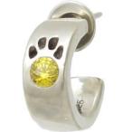 Yahoo! Yahoo!ショッピング(ヤフー ショッピング)イエローキュービックジルコニア 肉球 シルバー ピアス 誕生石 ネコ猫キャット