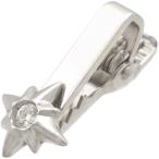 (4月)ジルコニア サン (太陽神) ロジュウム シルバー ブラス ショートネクタイピン誕生石 父の日 ギフト