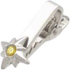 イエロージルコニア サン (太陽神) ロジュウム シルバー ブラス ショートネクタイピン金運、開運誕生石 父の日 ギフト