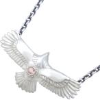 ショッピングアメリカンイーグル (10月)ピンクトルマリン ホワイト ミディアム イーグル シルバー ペンダントトップ 誕生石