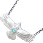 ショッピングアメリカンイーグル (12月)ターコイズ ホワイト ミディアム イーグル シルバー ペンダントトップ 誕生石