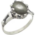 オーバルヘマタイトシルバークラウンリング