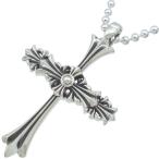 LONE ONES( Lone Ones ) Large Хромированный Cross серебряный подвеска с цепью 