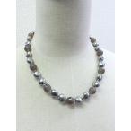 ■シェルパールネックレス■瑪瑙グレー×グレー03-314