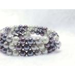 Yahoo! Yahoo!ショッピング(ヤフー ショッピング)■３連ブレスレット■おしゃれプラパール☆パープル系15-1042