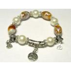 Yahoo! Yahoo!ショッピング(ヤフー ショッピング)◇トンボ玉×パール◇ チャームブレスレット ブラウン 15-1095