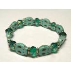 Yahoo! Yahoo!ショッピング(ヤフー ショッピング)◇ターコイズ×カットビーズ◇ ブレスレット スカル 15-1104