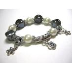 Yahoo! Yahoo!ショッピング(ヤフー ショッピング)◇トンボ玉×パール◇ チャームブレスレット ブラック 15-1203