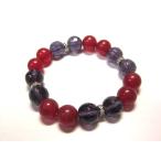 ◆カットビーズブレス◆レッド パープル 15-1239