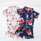 【Sale】ベビー服　アロハ　セットアップ　ネイビー　ピンク　女の子　上下セット　子供服