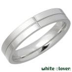 ホワイトクローバー white clover ステンレス リング 指輪 金属アレルギー対応 クロスライン メンズ シルバー