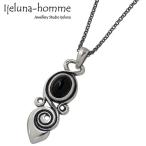 アイジェルナオム Ijeluna-homme マントラIVオニキス シルバーネックレス