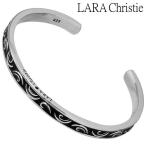ララクリスティー LARA Christie シルバーバングル メンズ セイントグラス ブレスレット ブラックCZ