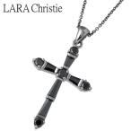 ララクリスティー LARA Christie シルバーネックレス メンズ ホーリー クロス ブラックCZ