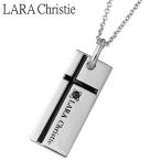 ララクリスティー LARA Christie シルバーネックレス メンズ ノーブル クロス ブラックCZ