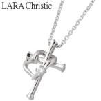 ララクリスティー LARA Christie シルバーネックレス レディース ラヴァーズ クロス ホワイト ハート CZ
