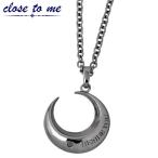 クロストゥーミー close to me メッセージ シルバーネックレス ブラックダイヤモンド 三日月 メンズ