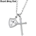 ロイヤルスタッグゼスト Royal Stag Zest クロス シルバーネックレス ブルーダイヤモン ...