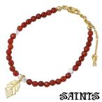 Yahoo! Yahoo!ショッピング(ヤフー ショッピング)セインツ SAINTS CZ フェザー シルバーブレスレット レッドメノウビーズ