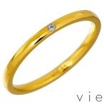 Yahoo! Yahoo!ショッピング(ヤフー ショッピング)19日までポイント5倍 ヴィー vie ステンレス リング 一粒石 CZ レディース 金属アレルギー対応 アレルギーフリー イエロー 指輪