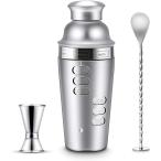 カクテルシェーカー メジャーカップ バースプーンフォーク 3点セット