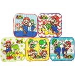 丸眞 抗菌防臭加工ミニタオルハンカチ5枚組 スーパーマリオ【マリオワールド柄】