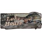 リバースエッジ　ウッドパネルサインボード　No.1965　RIVERS EDGE Welcome To The House Wood Sign
